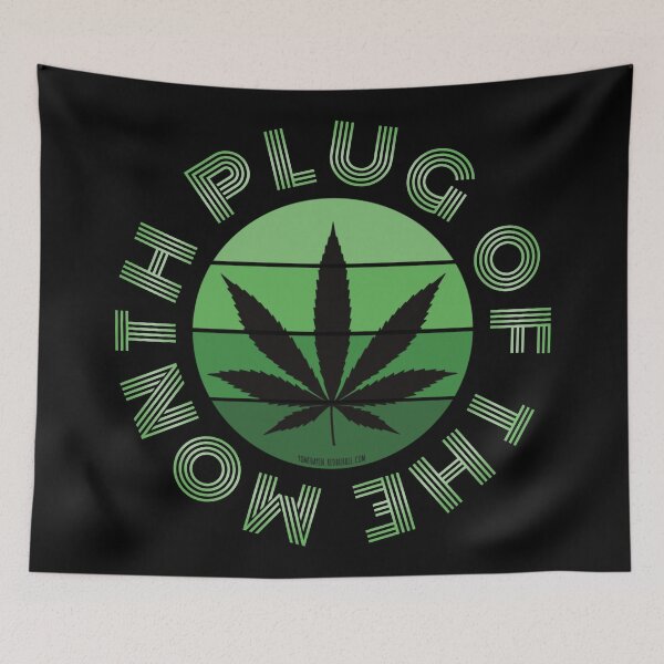 Item preview, Retro Vintage Sunset Green Pot leaf-Plug of the month designed and sold by YomeHayin.