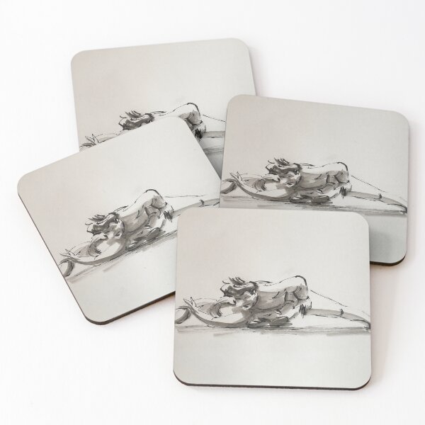 Item preview, Sumo #11 - Sumo wrestlers ink wash painting on vintage paper designed and sold by Rebecca Rees.