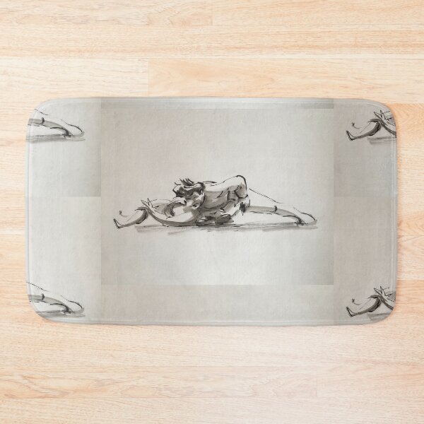 Item preview, Sumo #11 - Sumo wrestlers ink wash painting on vintage paper designed and sold by Rebecca Rees.