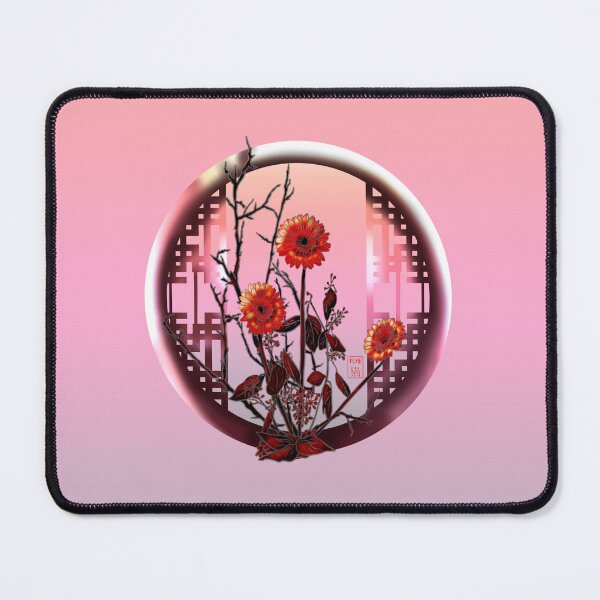 Item preview, Pretty red watercolor ikebana chrysanthemums designed and sold by CuisineCat.