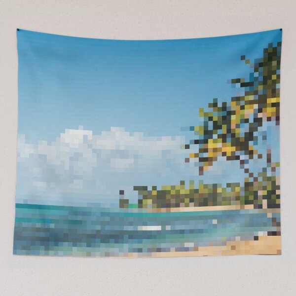 Item preview, Pixelated Tropical Beach designed and sold by fotollissimo.
