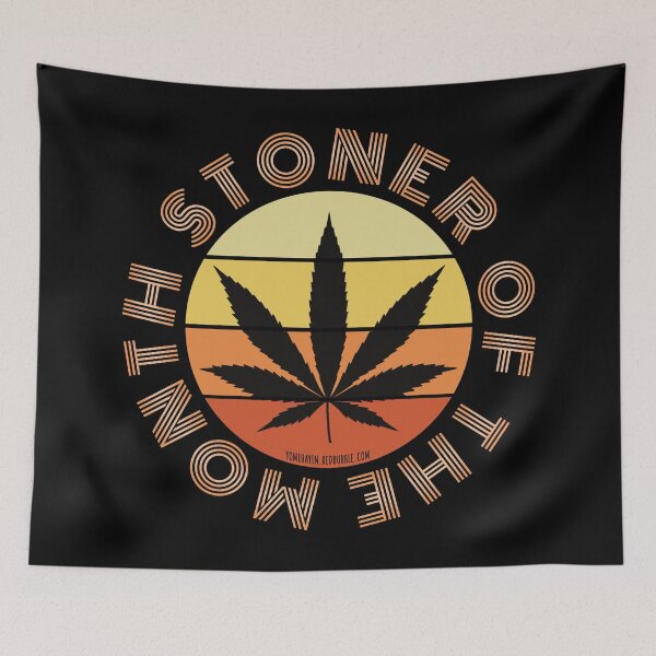 Item preview, Retro Vintage Sunset Orange Pot leaf-Stoner of the month designed and sold by YomeHayin.
