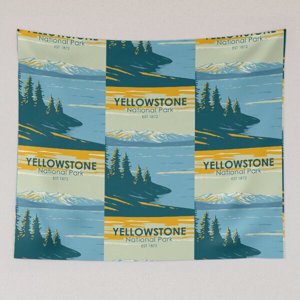 Item preview, Yellowstone National Park Yellowstone Lake Vintage designed and sold by KrisSidDesigns.