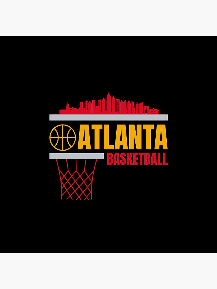 Atlanta Basketball NBA Fan Atlanta Hawks City Skyline, Yellow, Gray, Red Pin