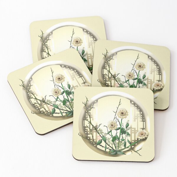Item preview, Pretty yellow watercolor ikebana chrysanthemums designed and sold by CuisineCat.