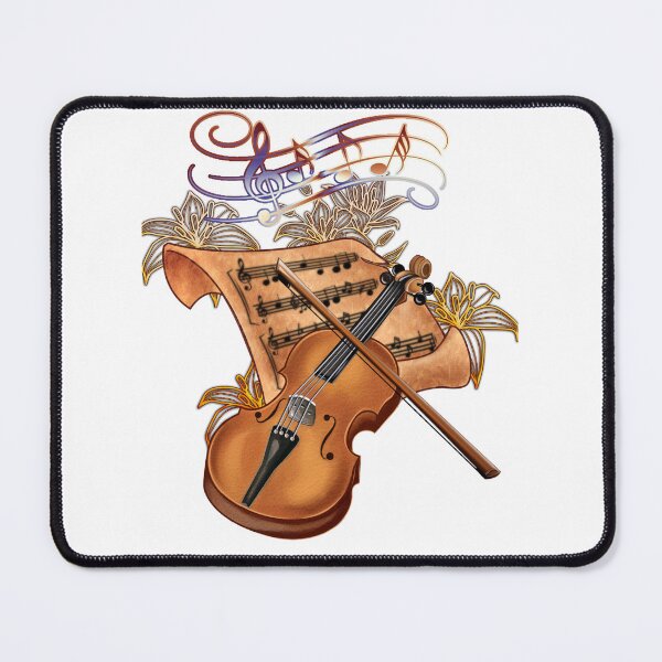 Item preview, Violin Musically Gold Flower designed and sold by Kim Leex.