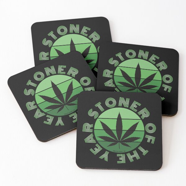 Item preview, Retro Vintage Sunset Green Pot leaf-Stoner of the year designed and sold by YomeHayin.