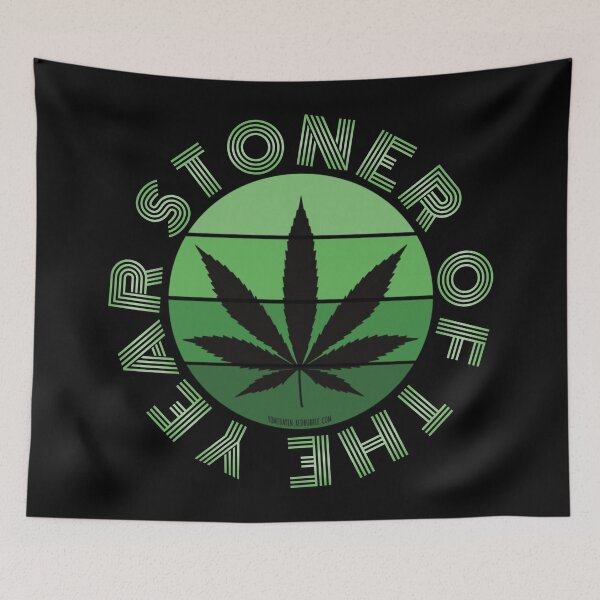 Item preview, Retro Vintage Sunset Green Pot leaf-Stoner of the year designed and sold by YomeHayin.