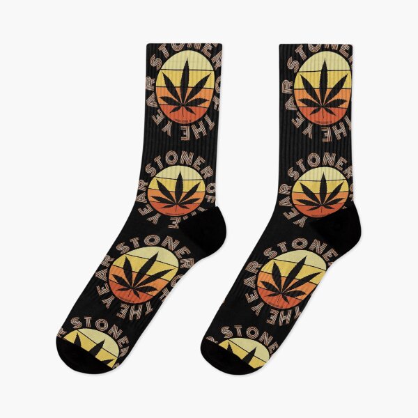 Item preview, Retro Vintage Sunset Orange Pot leaf-Stoner of the year designed and sold by YomeHayin.