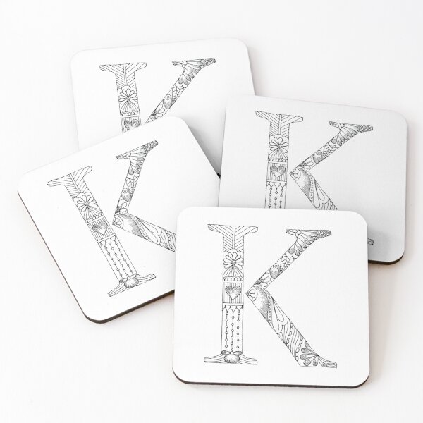 Item preview, Henna Alphabet K / Henna Letter K - Black Henna Line Art designed and sold by Mrs-PenLine.