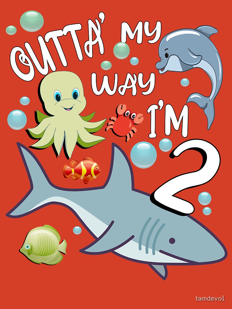 Fish Birthday Shirt, Boys Two Shirt, Boys 2nd Birthday, Orange Aqua Blue, Fish Party, Ocean Birthday - You Choose Size and Number