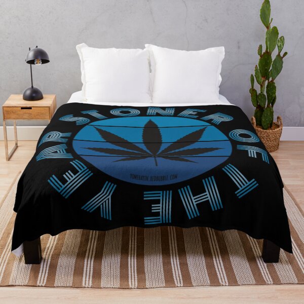 Item preview, Retro Vintage Sunset Blue Pot leaf-Stoner of the year designed and sold by YomeHayin.