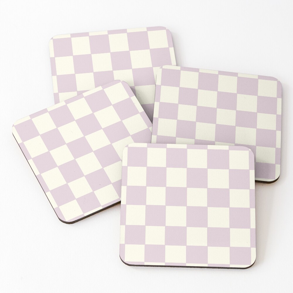 Lilac Check Pattern Coasters (Set of 4)
