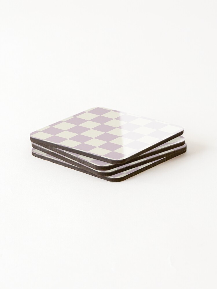 Alternate view of Lilac Check Pattern Coasters (Set of 4)