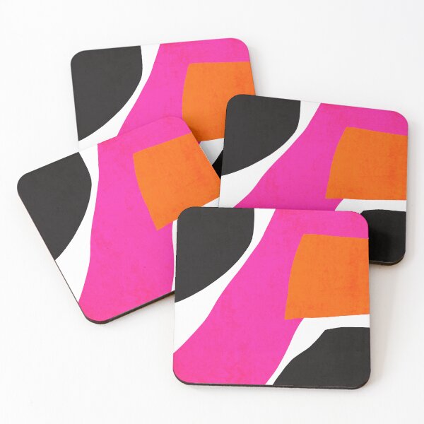 Item preview, Orange Hot Pink Black Abstract Shapes, Irena Orlov designed and sold by Irena Orlov.