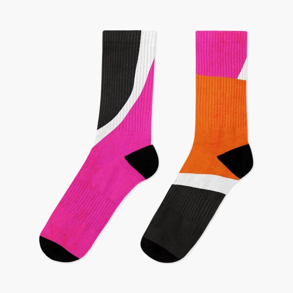 Item preview, Orange Hot Pink Black Abstract Shapes, Irena Orlov designed and sold by Irena Orlov.