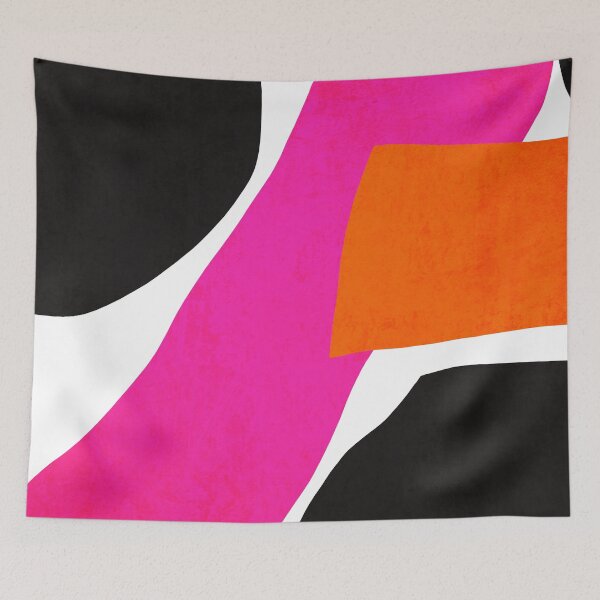 Item preview, Orange Hot Pink Black Abstract Shapes, Irena Orlov designed and sold by Irena Orlov.