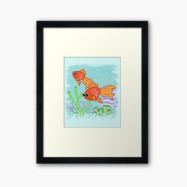 Two Goldfishes Framed Art Print