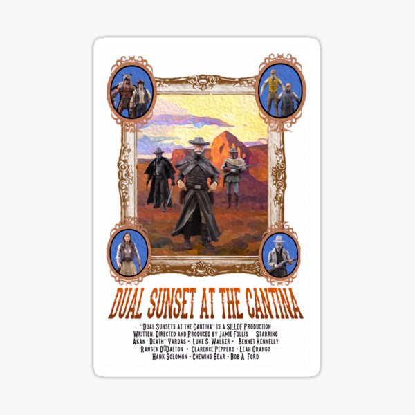 Dual Sunset at the Cantina (West Wars) Sticker