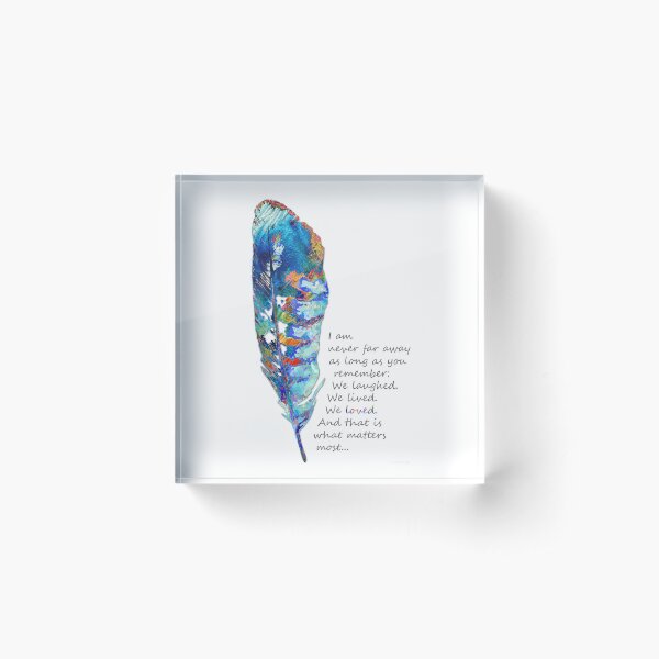 Aperçu de l'œuvre Mots réconfortants et plumes colorées - Ce qui compte le plus - Nous avons adoré créée et vendue par Sharon Cummings Art.