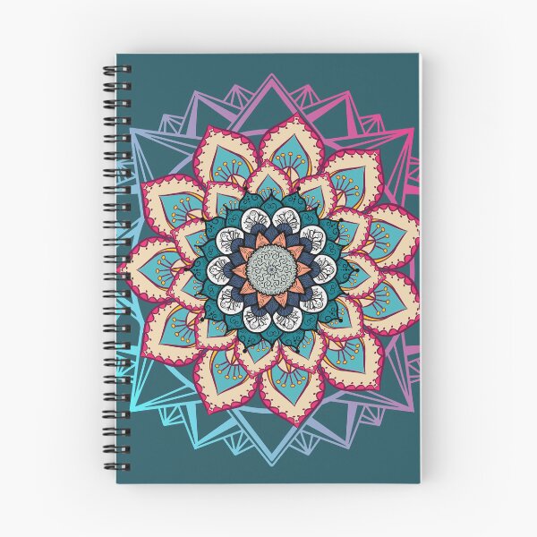 Item preview, Floral Lotus Mandala | Nature | Mandala Pattern | Blue, Pink, Turquoise designed and sold by MiaDelelai.