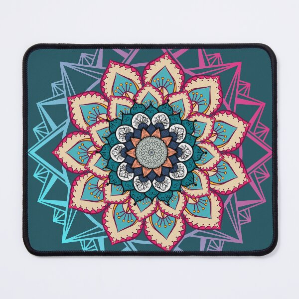 Item preview, Floral Lotus Mandala | Nature | Mandala Pattern | Blue, Pink, Turquoise designed and sold by MiaDelelai.