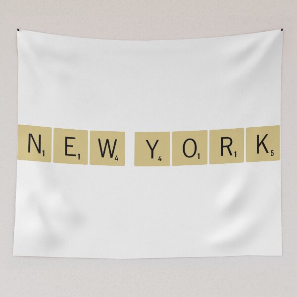 Item preview, New York Scrabble Tiles Horizontal Sticker designed and sold by SowCow.