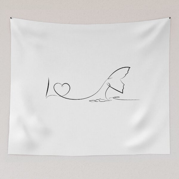 Item preview, Copy of I love with heart whale minimalist wall art designed and sold by evk-art.