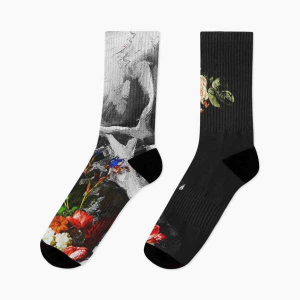 Item preview, Vincent Van Gogh Floral Skull of a Skeleton with Burning Cigarette designed and sold by ind3finite.