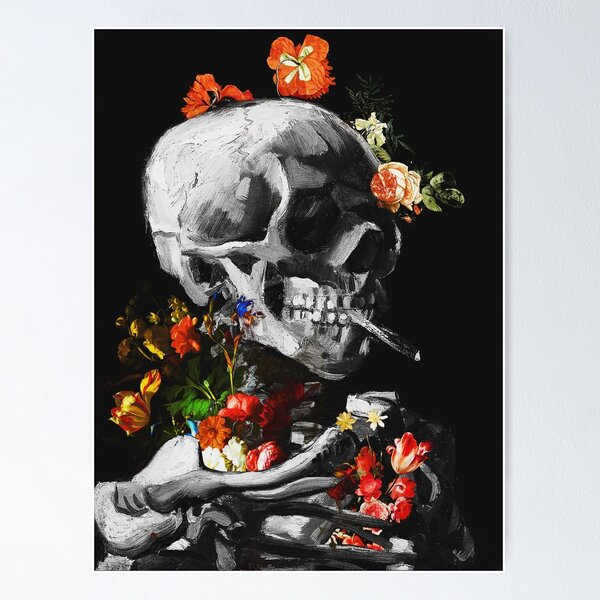 Floral Skull Art: A Surreal and Vintage Still Life