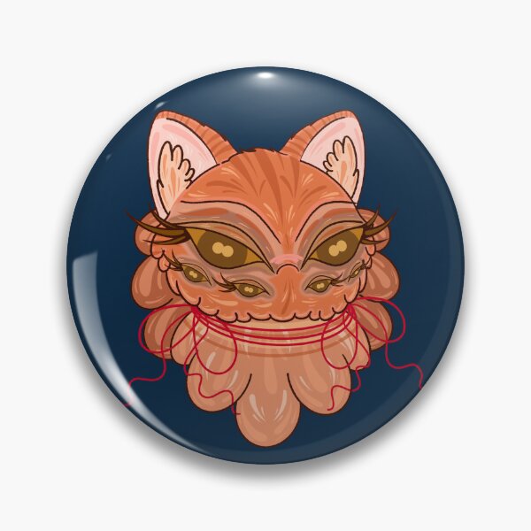 Item preview, eldritch red-and-cream persian cat adorned with red string designed and sold by tentaclemade.