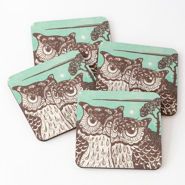 Item preview, Owl Couple - Bestelkaart voor Uilengeluk (1895) by Theo van Hoytema. designed and sold by superbling.