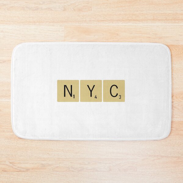 Item preview, New York City Scrabble Tiles Horizontal Sticker NYC designed and sold by SowCow.