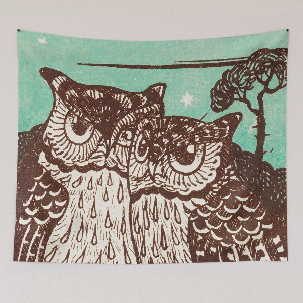 Item preview, Owl Couple - Bestelkaart voor Uilengeluk (1895) by Theo van Hoytema. designed and sold by superbling.