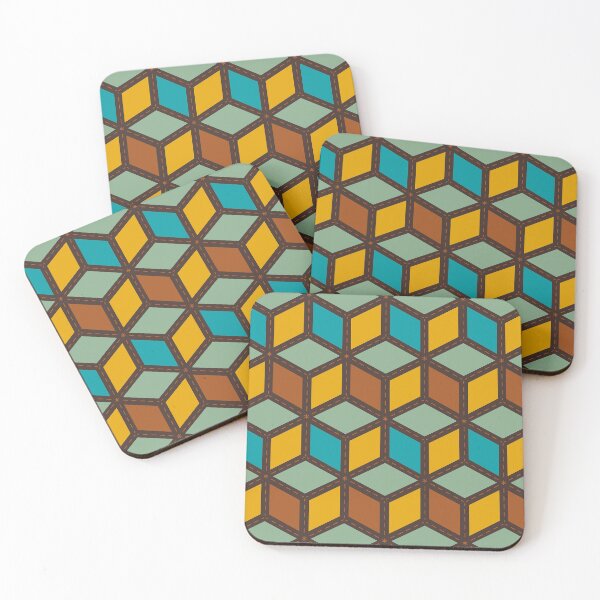 Item preview, Retro Tumbling Block Geometric pattern designed and sold by carabara.