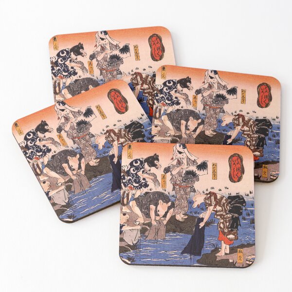 Item preview, Kuniyoshi Utagawa, Animals dyeing fabrics (circa 1835) designed and sold by Geraldo Garcia.
