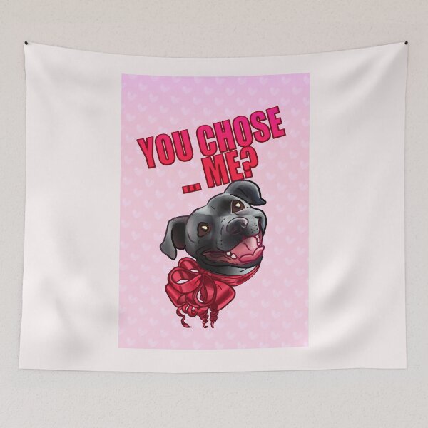 Item preview, YOU CHOSE ME ? GREY BLACK STAFFY PINK CARD designed and sold by Deathoftheself.