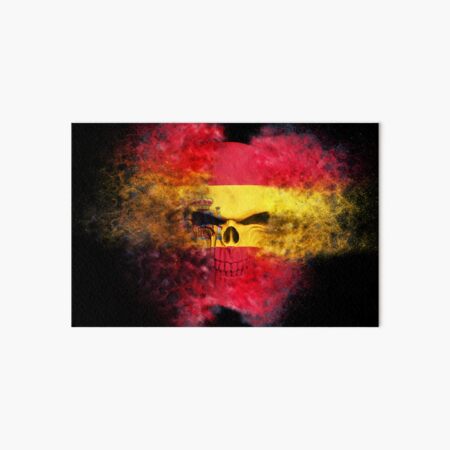 Spanish flag skull Art Board Print