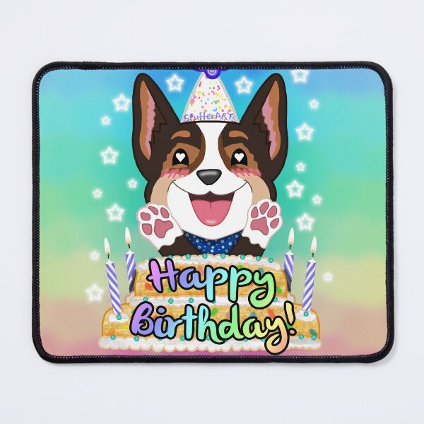 Aperçu de l'œuvre Joyeux anniversaire - Corgi tricolore créée et vendue par SPufferART.
