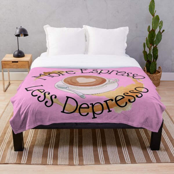 Item preview, More Espresso Less Depresso Heart en versión café y café mancha rosa designed and sold by Cora Gregory.