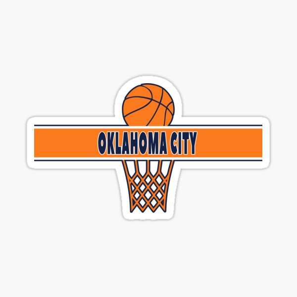 Vintage 70's-Styled Basketball Decal - Oklahoma City Thunder (Orange) - Okc  Thunder - Sticker