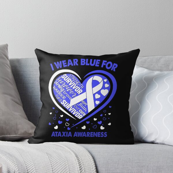 Item preview, I Wear Blue For Ataxia Survivor Heart Ribbon designed and sold by heppenp.