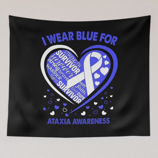 Item preview, I Wear Blue For Ataxia Survivor Heart Ribbon designed and sold by heppenp.