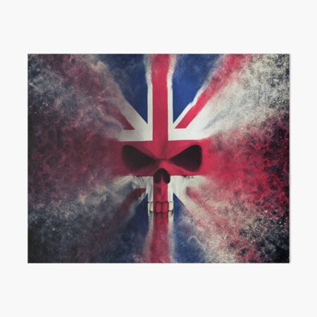 British flag skull Art Board Print