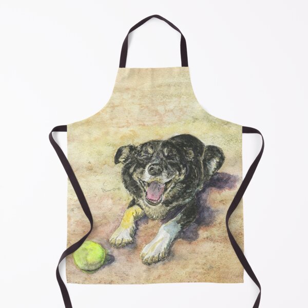 Item preview, Harry the border collie is a happy dog on the beach with a tennis ball designed and sold by LymphomaLass.