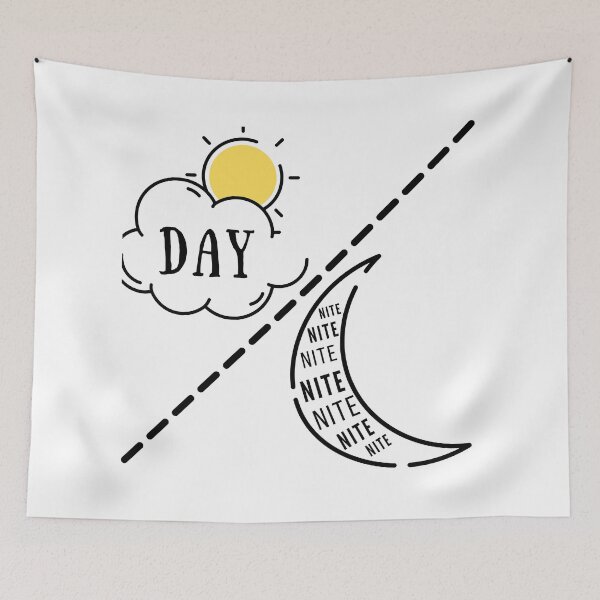 Item preview, day n nite black and white illustration. designed and sold by Coolclassy.