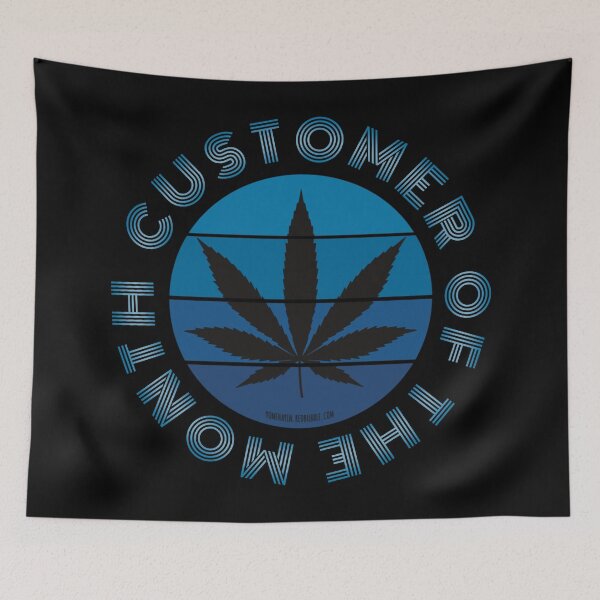 Item preview, Retro Vintage Sunset Blue Pot leaf-customer of the month designed and sold by YomeHayin.