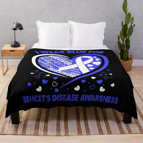 Item preview, I Wear Blue For Behcet's Disease Survivor Heart Ribbon designed and sold by heppenp.