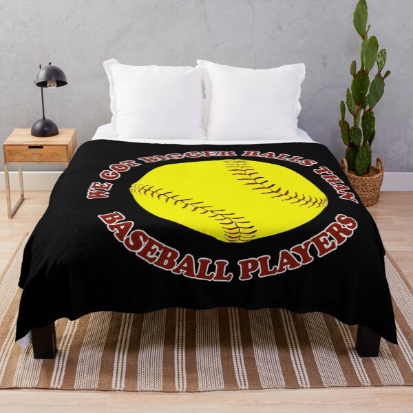 Item preview, We got bigger balls than baseball players - Softball sayings, slogans, and athletics quotes designed and sold by bluehatgraphics.