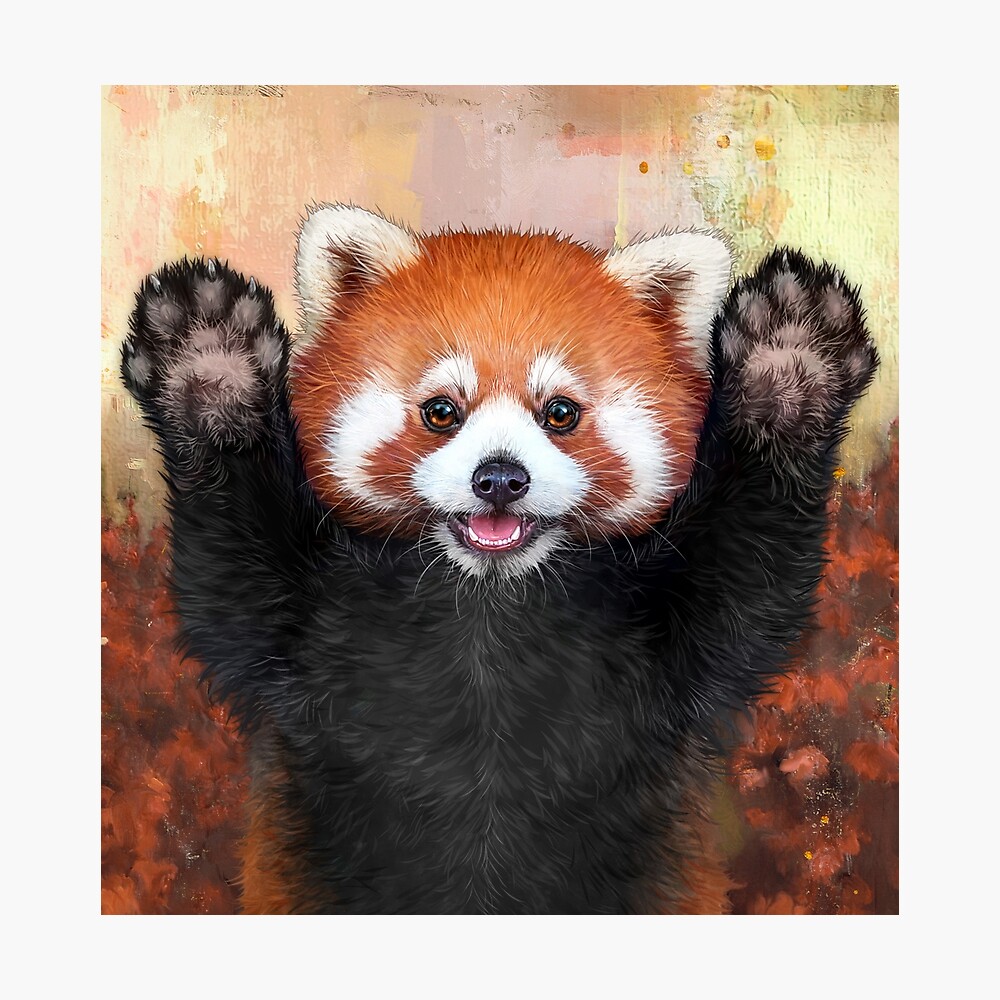 red panda painting